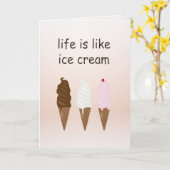Das Leben ist wie Eiscreme-Grußkarte Karte (Gelbe Blume)