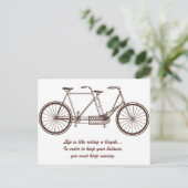 "Das Leben ist wie Fahrrad fahren.." Ankündigungspostkarte (Stehend Vorderseite)