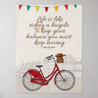 Das Leben ist wie Fahrrad fahren Poster