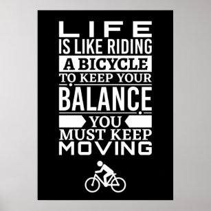 Das Leben ist wie Fahrrad fahren Poster
