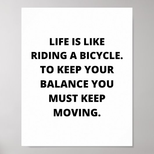 Das Leben ist wie Fahrrad fahren. So behielt Sie Poster (Vorne)