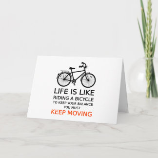 Das Leben ist wie Fahrrad fahren, Wort, Text Karte