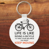 Das Leben ist wie Fahrrad fahren, Wort, Text Schlüsselanhänger (Vorderseite)