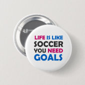 Das Leben ist wie Fußball, das man Ziele braucht Button (Vorne & Hinten)
