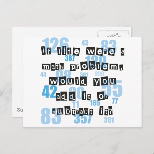 Das Leben ist wie Mathematik Postkarte (Vorne/Hinten)