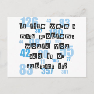 Das Leben ist wie Mathematik Postkarte