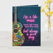 Das Leben ist wie Musik, immer ein gutes Lied Karte (Gelbe Blume)