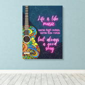 Das Leben ist wie Musik, immer ein gutes Lied Leinwanddruck (Insitu (Holzboden))
