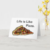 Das Leben ist wie Pizza-Grußkarte Karte (Gelbe Blume)