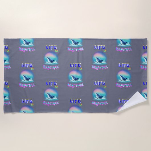 Das Leben ist wunderschön Hermanus Afrika Septembe Strandtuch (Vorderseite)