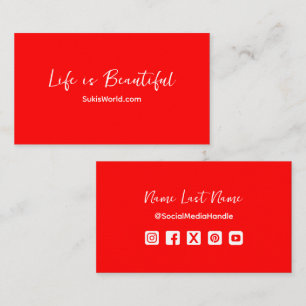 Das Leben ist wunderschön Red Blog Website Social  Visitenkarte