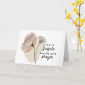 Das Leben ist zerbrechlich Griff mit dem Gebet Ins Karte (Gelbe Blume)