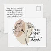 Das Leben ist zerbrechlich Griff mit dem Gebet Ins Postkarte (Vorne/Hinten)