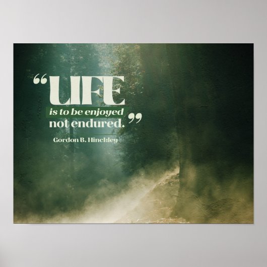 Das Leben ist zu genießen Poster (Vorne)