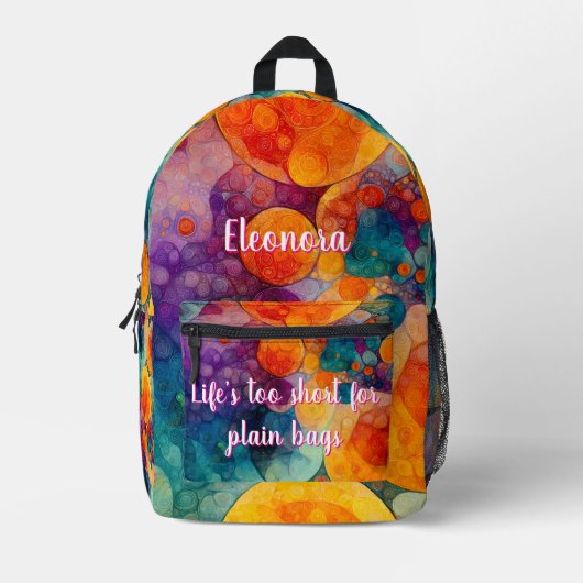 Das Leben ist zu Kurz - Fraktal Solar Drift Backpa Bedruckter Rucksack (Vorderseite)