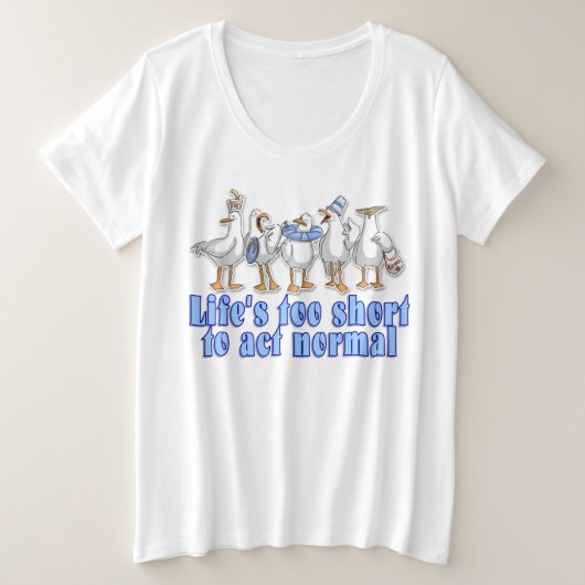 Das Leben ist zu Kurz Große Größe T-Shirt (Design vorne)