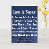 Das Leben ist zu Kurz Karte (Gelbe Blume)