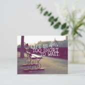 Das Leben ist zu Kurz | Motivierend Angebot Postkarte (Stehend Vorderseite)
