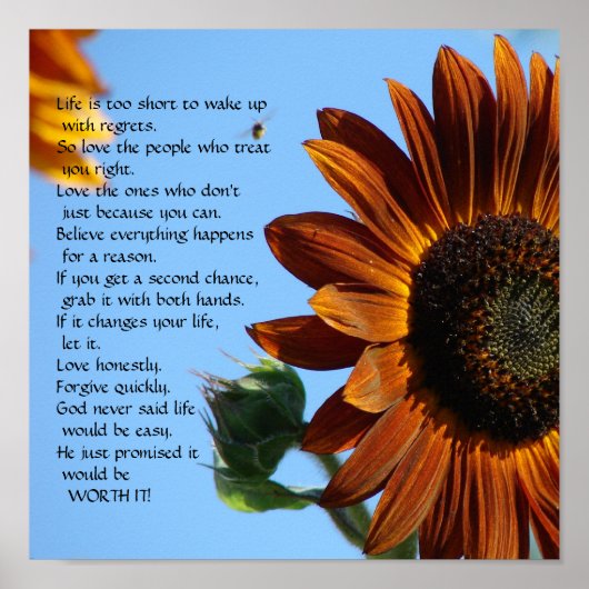 Das Leben ist zu kurz - Motivierend Poster (Vorne)