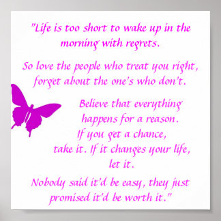 "Das Leben ist zu Kurz" Motivierend Poster