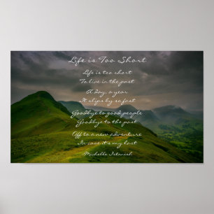 Das Leben ist zu Kurz ~ Rolling Hills Mountain Ged Poster