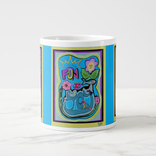 Das Leben ist zu kurz, Spaß haben! Whimsical Joy Jumbo-Tasse (Vorderseite)