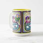 Das Leben ist zu kurz, Spaß haben! Whimsical Joy Zweifarbige Tasse (Vorderseite Links)