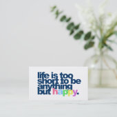 Das Leben ist zu kurz, um alles andere als glückli Visitenkarte (Stehend Vorderseite)