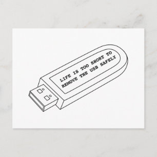 Das Leben ist zu kurz, um den USB sicher lustig zu Postkarte