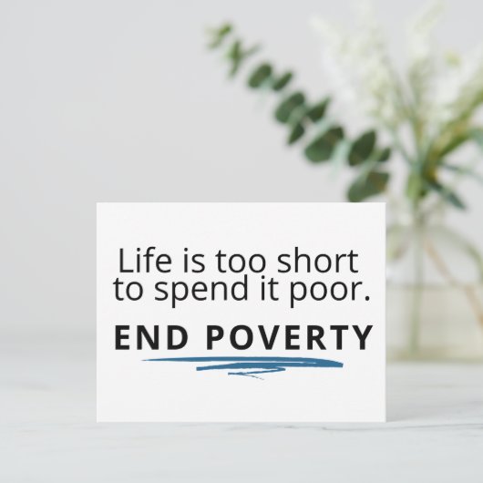 Das Leben ist zu kurz, um es arm auszugeben; ENDE Postkarte (Stehend Vorderseite)