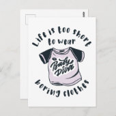 Das Leben ist zu kurz, um langweilige Kleidung zu  Postkarte (Vorne/Hinten)