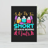 Das Leben ist zu kurz, um langweilige Nägel zu hab Einladung (Stehend Vorderseite)