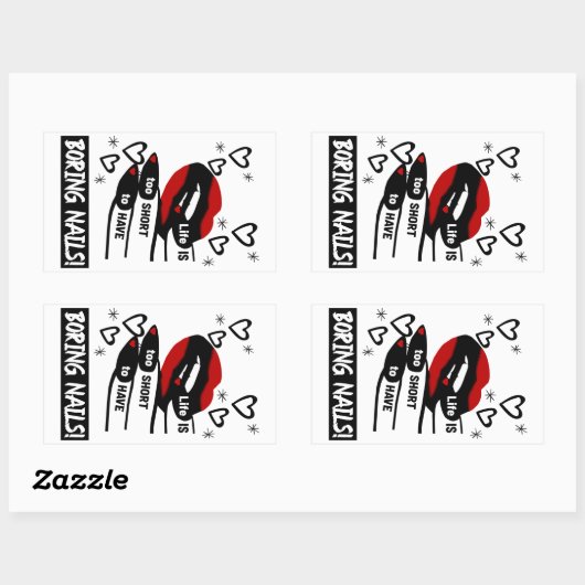 Das Leben ist zu Kurz, um langweilige Nägel zu hab Rechteckiger Aufkleber (Blatt)