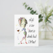 Das Leben ist zu kurz, um schlechten Wein zu trink Postkarte (Stehend Vorderseite)