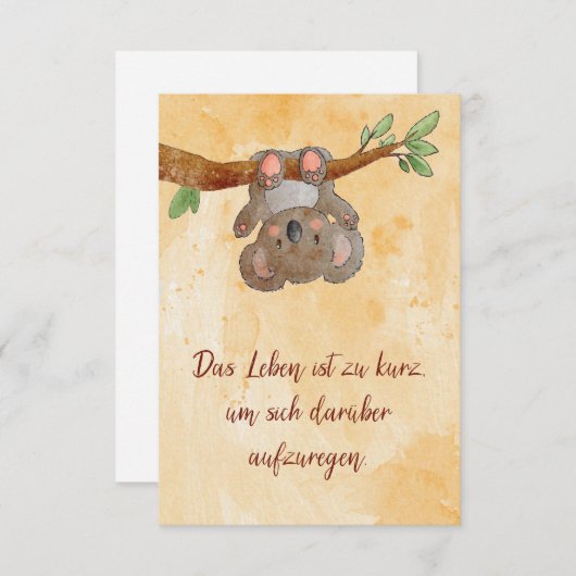 Das Leben ist zu kurz, um sich darüber aufzuregen (Vorne/Hinten)