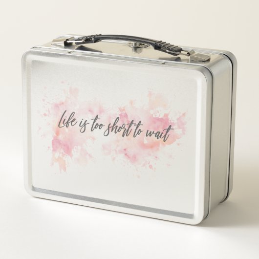 Das Leben ist zu kurz, um zu warten Metall Brotdose (Rückseite)