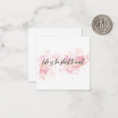 Das Leben ist zu kurz, um zu warten Mitteilungskarte (Vorderseite/Rückseite Beispiel)