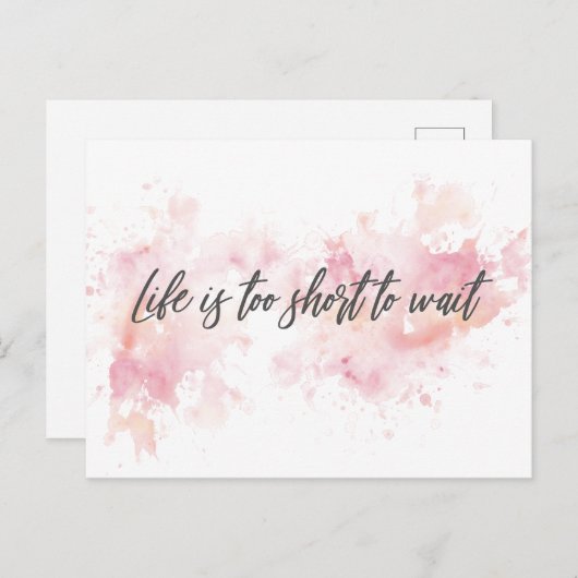 Das Leben ist zu kurz, um zu warten Postkarte (Vorne/Hinten)
