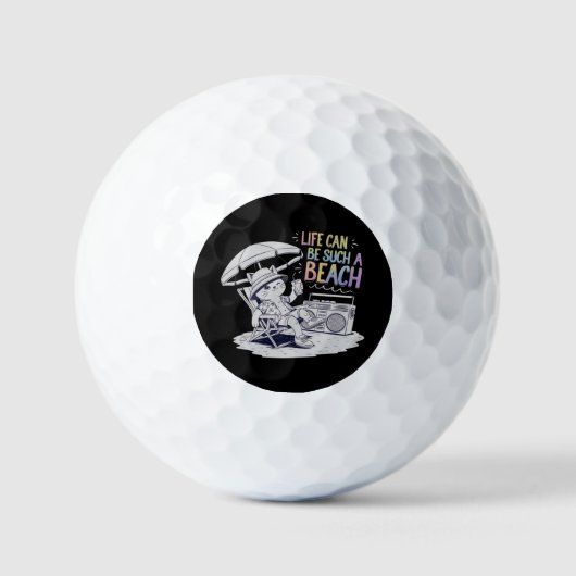 Das Leben kann so ein Beach Fun und entspanntes Le Golfball (Vorderseite)