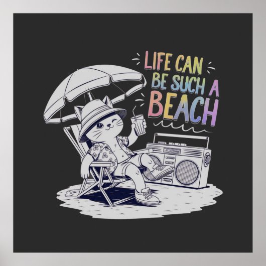 Das Leben kann so ein Beach Fun und entspanntes Le Poster (Vorne)