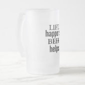 Das Leben kommt durch Bier und Mattierte Tasse aus (Vorderseite Links)