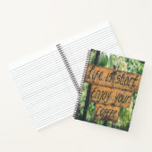 Das Leben kurz genießen Sie Ihren Kaffee Notizblock (Innenseite)