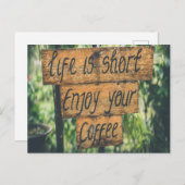 Das Leben kurz genießen Sie Ihren Kaffee Postkarte (Vorne/Hinten)