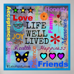 Das Leben lebte gut inspirierend Plakat durch