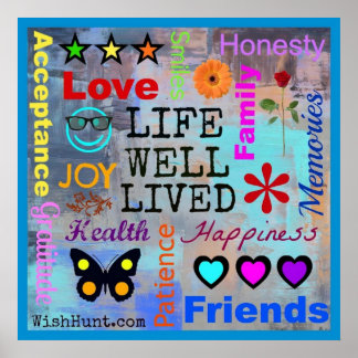 Das Leben lebte Inspirationspopster von WishHunt Poster