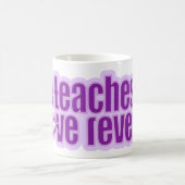 "Das Leben lehrt Liebe enthüllt" lila Slogan-Tasse Kaffeetasse (Mittel)