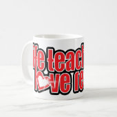 Das Leben lehrt Liebe offenbart rote schwarze Slog Kaffeetasse (Vorderseite Links)