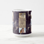 Das Leben mit Dir lieben - 7 Foto-Collage Dunkler Kaffeetasse (Mittel)