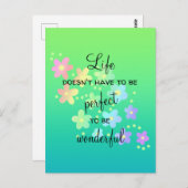 Das Leben muss nicht perfekt Rainbow Postkarte sei (Vorne/Hinten)