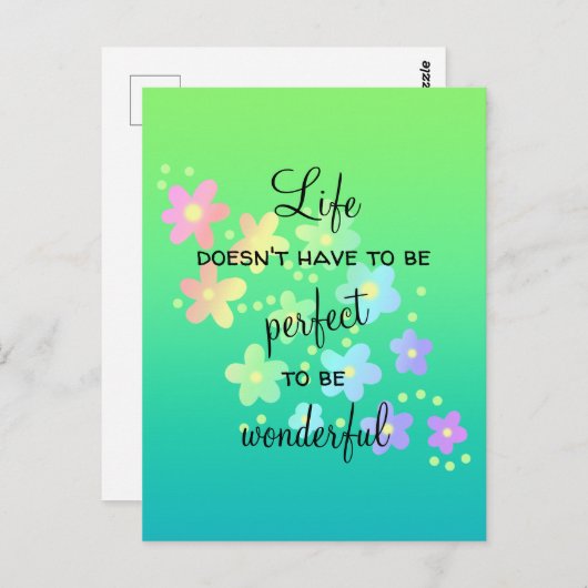 Das Leben muss nicht perfekt Rainbow Postkarte sei (Vorne/Hinten)